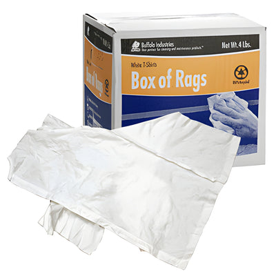 CRL White Cotton T-Shirt Rags - Bulk Box for Cleaning