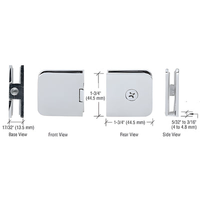 CRL Polished Chrome Junior Traditional Style Fixed Panel U-Clamp