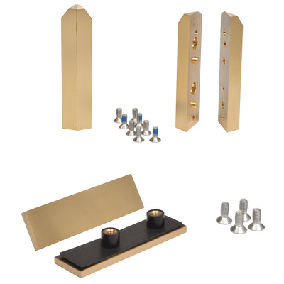 CRL Satin Brass Zero Hinge Kit for 90° & 45° Glass Doors