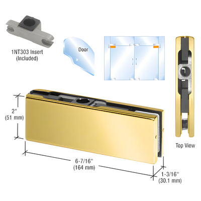 CRL Brass Top Patch Fitting with 1NT303 Insert for Glass Doors