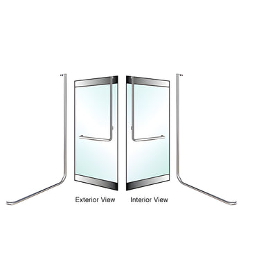CRL-Blumcraft® Polished Stainless Left Hand Reverse Rail Mount "D" Exterior Dummy Handle for 3/4" Glass