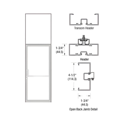 CRL-U.S. Aluminum Clear Anodized Single Door 39-1/2" x 126" 450 Series Left Hand Transom Frame