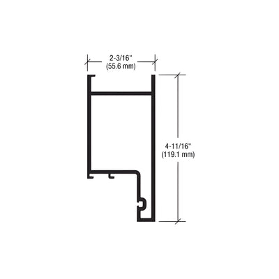 CRL-U.S. Aluminum White KYNAR® Paint 4-11/16" Top Rail for 9/16" Glass - 21'