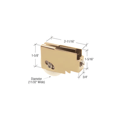CRL 1-11/16" Nylon Sliding Glass Door Roller with 3/4" Wide Housing for Arcadia® Doors