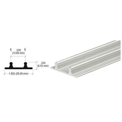 CRL Brushed Nickel Aluminum Lower Channel for Deep Recess Installations