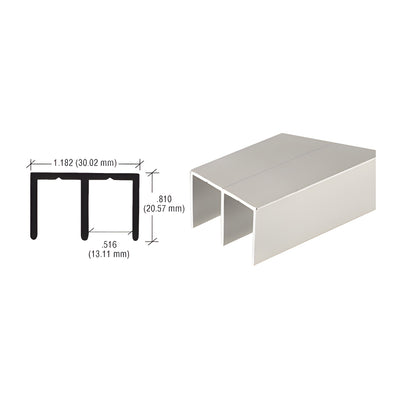 CRL Brushed Nickel Extra Depth Aluminum Upper Channel