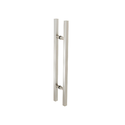 CRL Brushed Stainless Glass Mounted Square Ladder Style Pull Handle with Round Mounting Posts - 36" (914 mm) Overall Length