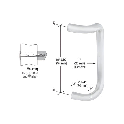 CRL Satin Anodized 10" Single Offset Door Pull