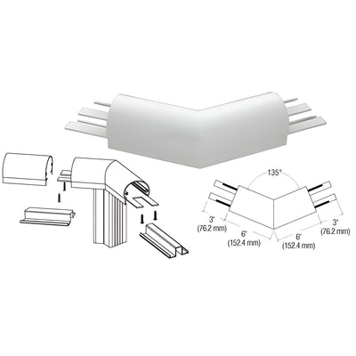 CRL Silver Metallic 300 Series Top Cap 135º Corner