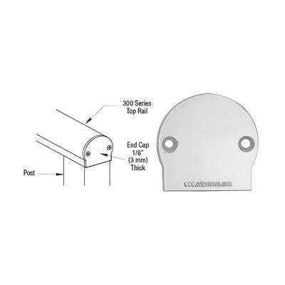 CRL Silver Metallic 300 Series Decorative End Cap