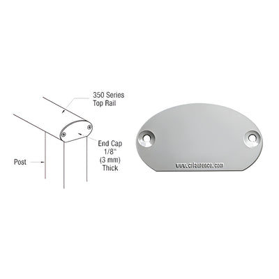 CRL Silver Metallic 350X Series Decorative End Cap