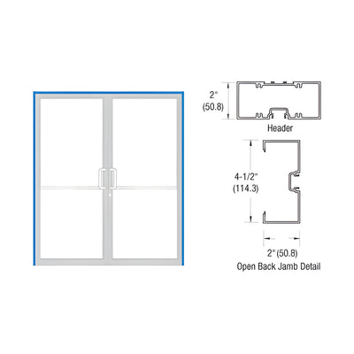 CRL-U.S. Aluminum Clear Anodized Class 1 76" x 86" 451 Series Single Acting Up and Over Double Door Frame