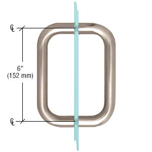 CRL Satin Nickel 6" BM Series Back-to-Back Handle Without Metal Washers