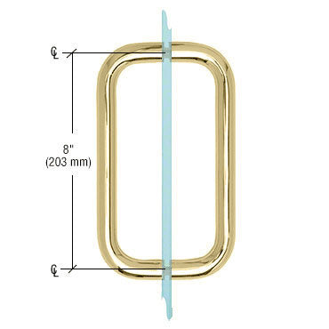 CRL Unlacquered Brass 8" BM Series Back-to-Back Handle Without Metal Washers