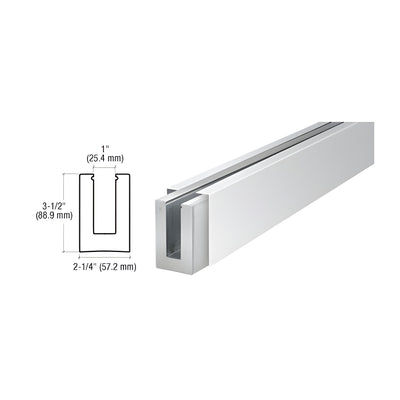 CRL Polished Stainless Custom B5L Series Low Profile Square Base Shoe Undrilled for 1/2" to 5/8" Glass