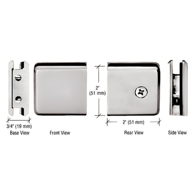 CRL Satin Nickel Beveled Style Notch-in-Glass Fixed Panel U-Clamp
