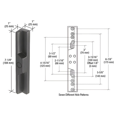 CRL Black Outside Pull with Multiple Screw Hole Patterns