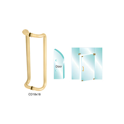 CRL Brass 18" Glass Mounted Offset Pull Handle