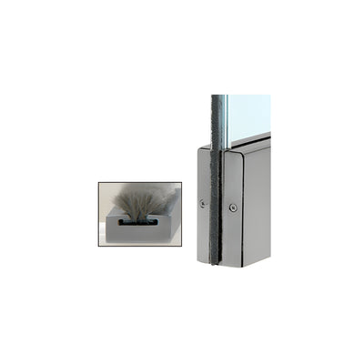 CRL Brushed Stainless Weatherstrip Kit with Clear Polycarbonate Channel for 4" Square Top and 10" Square Bottom Rail