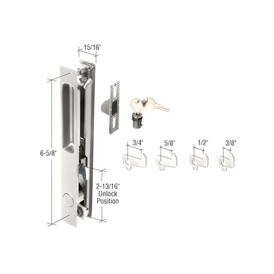 CRL Chrome Mid-Latch Flush Door Handle