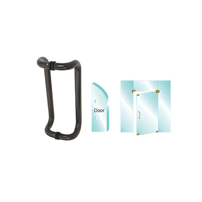 CRL Dark Bronze 10" Glass Mounted Offset Pull Handle