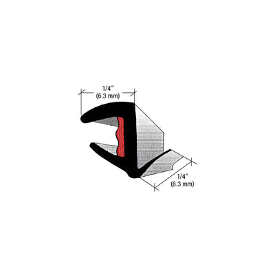 CRL 1/4" Gold Glass Cavity Trim Molding with Butyl Seal