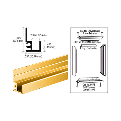 CRL Gold Anodized "Make It Yourself" Mirror Frame Extrusion