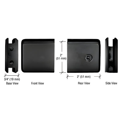 CRL Gun Metal Beveled Style Notch-in-Glass Fixed Panel U-Clamp