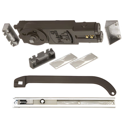 CRL Jackson® Dark Bronze Regular Duty Spring 105º No Hold Open Overhead Concealed Closer With "P" Offset Slide-Arm Hardware Package Dark Bronze