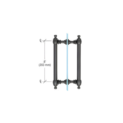 CRL Matte Black 8" Colonial Style Back-to-Back Pull Handles