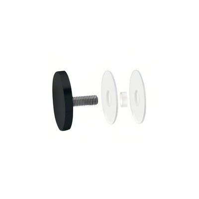 CRL Matte Black 2" Diameter Round Standoff Cap Assembly