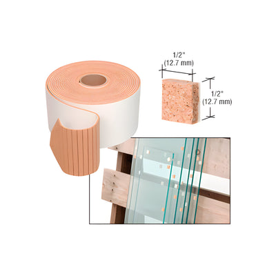 CRL 1/2" x 1/2" x 1/4" Cork Non-Adhesive Shipping Pads - Bulk