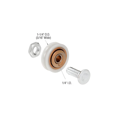 CRL 1-1/4" Diameter Nylon Ball Bearing Replacement Roller 5/16" Wide