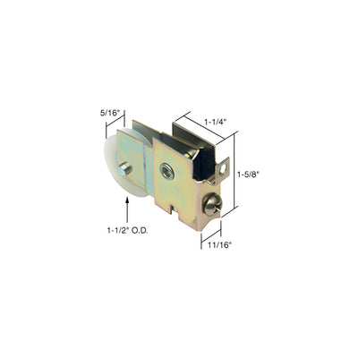 CRL 1-1/2" Nylon Sliding Glass Door Roller with 11/16" Wide Housing for Starlite & Doormaster Doors