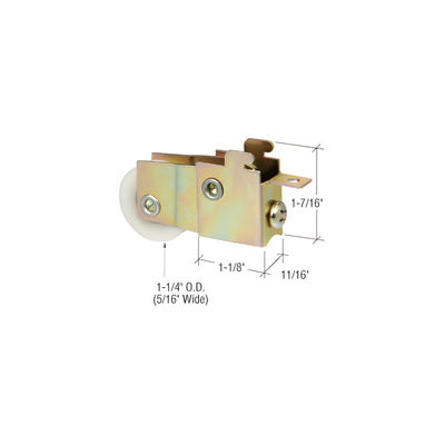 CRL 1-1/4" Nylon Sliding Glass Door Roller with 11/16" Wide Housing