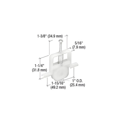 CRL 1" Nylon Sliding Screen Door Bottom Roller for Columbia Doors