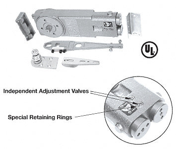 CRL Medium Duty 90º No Hold Open Overhead Concealed Closer with S-Side-Load Hardware Package