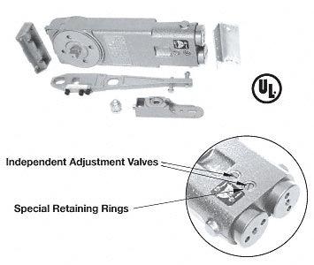 CRL Medium Duty 90º No Hold Open Overhead Concealed Closer with "GE" Side-Load Hardware Package