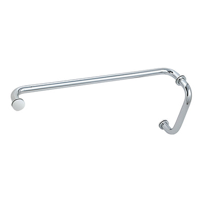 CRL Polished Chrome 8" Pull Handle and 24" Towel Bar BM Series Combination With Metal Washers