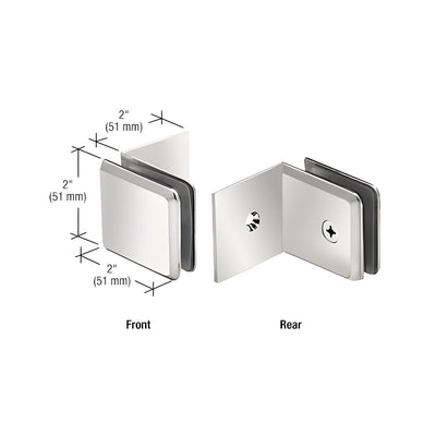 CRL Polished Nickel Fixed Panel Beveled Clamp With Large Leg