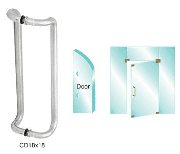 CRL Polished Stainless 18" Glass Mounted Offset Pull Handle