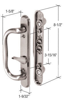 CRL Satin Nickel Diecast 8-1/2" Mortise-Style Handle 3-15/16" Screw Holes