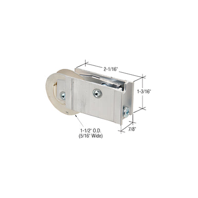 CRL 1-1/2" Steel Ball Bearing Sliding Glass Door Roller with 7/8" Wide Housing