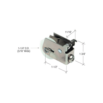 CRL 1-1/4" Nylon Sliding Glass Door Roller with 11/16" Wide Housing for Premier Doors