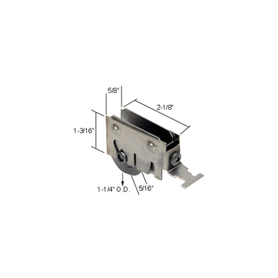 CRL 1-1/4" Stainless Steel Sliding Glass Door Roller with 5/8" Wide Housing for International Doors