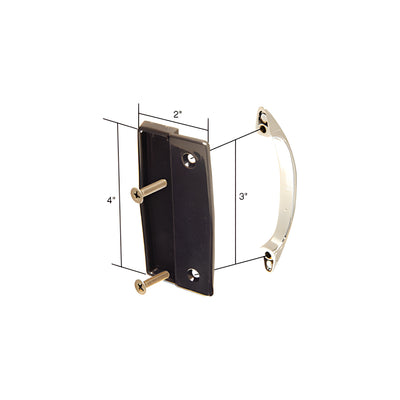 CRL Black Sliding Screen Door Plastic Inside and Chrome Outside Pull Set with 3" Screw Holes