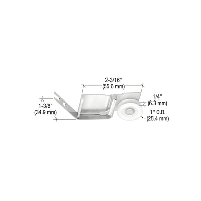 CRL 1" Nylon Sliding Screen Door Spring Tension Roller for International Doors