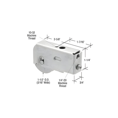 CRL 1-1/2" Stainless Steel Sliding Glass Door Roller with 3/4" Wide Housing for Daryl and Patio Magic Doors