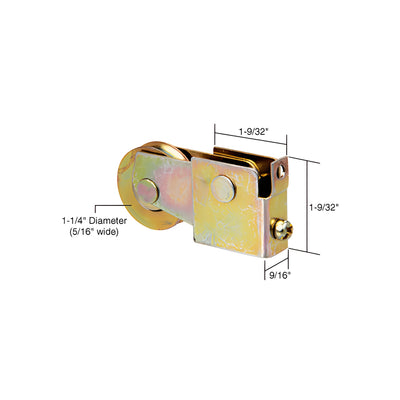 CRL 1-1/4" Steel Sliding Glass Door Roller with 9/16" Wide Housing for Sun Valley - Fullview - Glasco Doors