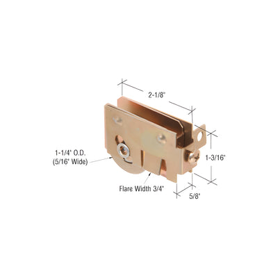 CRL 1-1/4" Steel Sliding Glass Door Roller with 5/8" Wide Housing for Rylock Doors